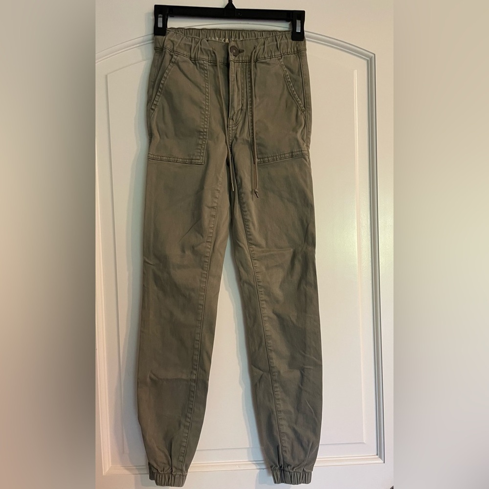 American Eagle Outfitters Khaki Drawstring Cargo Pants